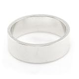 14K White Gold Wedding Bands 6mm flat