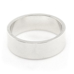 10K White Gold Wedding Bands 6mm light flat