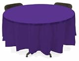 Plastic Table Cover Round -Purple