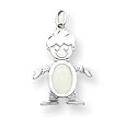 14k White Gold Opal Boy Birthstone Charm