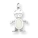 14k White Gold Opal Boy Birthstone Charm