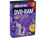 3 Pack of Rewritable DVD-RAM for Video - 3-pack