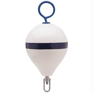 Mooring Buoy w Iron 18 Diameter White Blue Stripe by