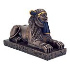 Egyptian Sphinx Statue / Figurine, 9 &Acirc;&frac12;" Length, Androsphinx of Ancient Egypt, Lion with Human Head