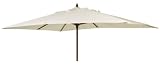 Alexander Rose Hardwood Rectangular Parasol with Pulley 3.0x2.0m - Ecru