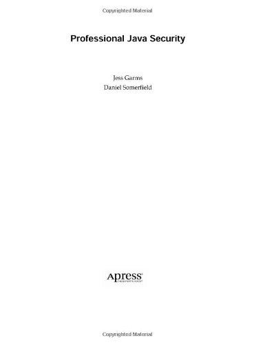 Professional Java Security 1861004257 pdf