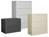36W 4 Drawer Binder Lateral File - Gray