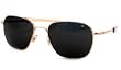 American Optical Flight Gear Original Pilot Sunglasses, Gold Frame, True Color (Gray) Glass, 30078