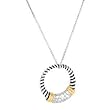 925 Silver, 14k Yellow Gold Vermeil & CZ Necklace- 16" + 2"