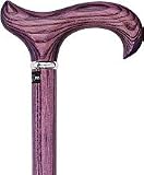 Vivid Purple Derby Walking Cane With Ash Wood Shaft and Silver Collar