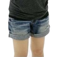 (Clack) レディース 大きいサイズ パンツ / スカル ショート デニム ジーパン ショーパン 刺繍 2L 3L 4L 5L ブルー