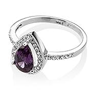 Platinum Plated Vintage Style Pear Ring