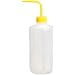 Nalgene 2422-2500 LDPE Yellow Narrow-Mouth Wash Bottle, 500mL Capacity, 28mm Polypropylene Screw Closure (Pack of 6)