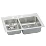 Elkay LWRQ3322R4 Lustertone WasteAll Double Basin Kitchen Sink