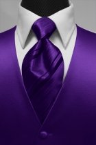 Satin Tuxedo Vest Purple with Coordinating Stripe Windsor Band Tie