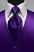 Satin Tuxedo Vest Purple with Coordinating Stripe Windsor Band Tie