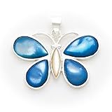 Sterling Silver Shell Flowers and Butterfly Oval Dome Slid