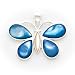 Sterling Silver Blue & White MOP (Mother of Pearl) Butterfly Pen