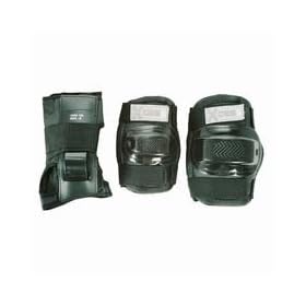 Black Knee Pads, Elbow Pads and Wrist Guards - Childs Triple Set
