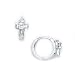 14K White Gold CZ Cross Huggy Earrings