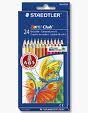 Staedtler - Crayons de couleur aquarellables, pochette de 24 + 1 pinceau