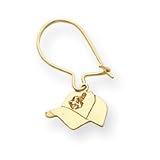14K Cleveland Indians Baseball Cap Wire Earrings