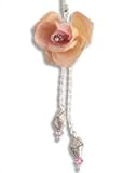 Azuni Sterling Silver Peach Rose Necklace 