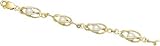 Wire with Fresh Water Pearls Charm Bracelet, 14K Yellow Gold by NJ Charms