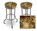 2 Leopard Animal Print Specialty / Custom Barstools Set