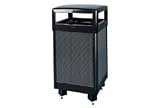 Hinged Top Garbage Can, BlackSteel, 29 Gal., 21Sq X 40H