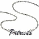 Sterling Silver NEW ENGLAND PATRIOTS SCRIPT NECKLACE ENAMELED