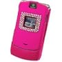 CELLET HOT PINK (MAGENTA) RUBBERIZED PROGUARD COVER CASE with BLING for MOTOROLA RAZR V3 V3c V3m