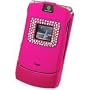 CELLET HOT PINK (MAGENTA) RUBBERIZED PROGUARD COVER CASE with BLING for MOTOROLA RAZR V3 V3c V3m