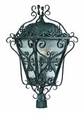 World Imports Wrought Iron Outdoor Post Mounted Lantern