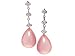 18k White Gold Natural Rose Quartz & Drop Diamond Earrings Ct.tw 38.55