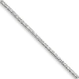 14k White Gold 1.2mm D-Cut Snake Chain Necklace - 16 Inch