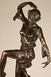 Art Nouveau Woman Dancing Bronze Sculpture Statue