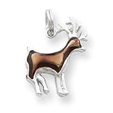 Sterling Silver Enameled Reindeer Charm