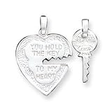 Sterling Silver Heart and Key Charms
