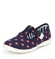 Star Print Clasp Fastening T-Bar Plimsolls