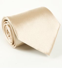 Classy Men's Champagne Solid Tie and Hankie Set