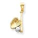 14k With Rhodium Baseball Bat and Glove Pendant