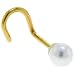 Solid 14KT Yellow Gold 3mm Pearl Nose Screw Ring