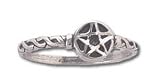 Solid Sterling Silver Pentagram Light Ring