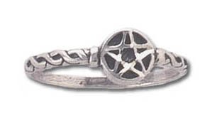 Solid Sterling Silver Pentagram Light Ring
