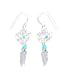 Dream Catcher Earrings in Heart Shape with Sterling Silver, Turquoise Beads and Sterling Silver Feathers