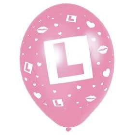 Hen Night L Plate Balloons (pack of 6)