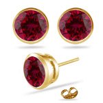 2.02 Ct Ruby Stud Earrings in 18K Yellow Gold