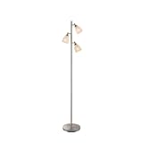 Globe Electric 1102801 60-Inch 3 Light Floor Lamp, Brushed Steel