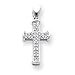 14k White Gold Diamond Cross Pendant